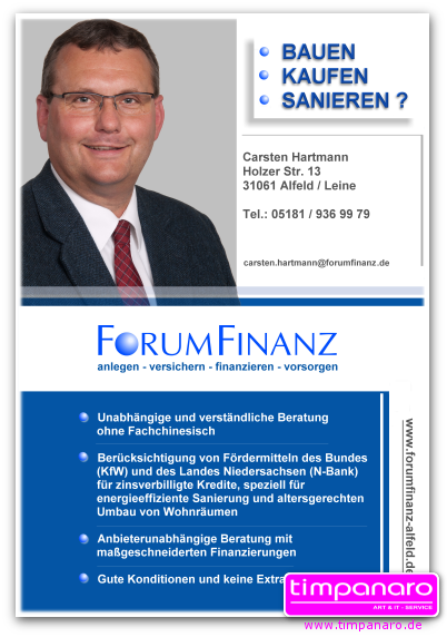 Anzeigenentwurf für den Forum-Finanz-Shop in Alfeld Leine durch timpanaro